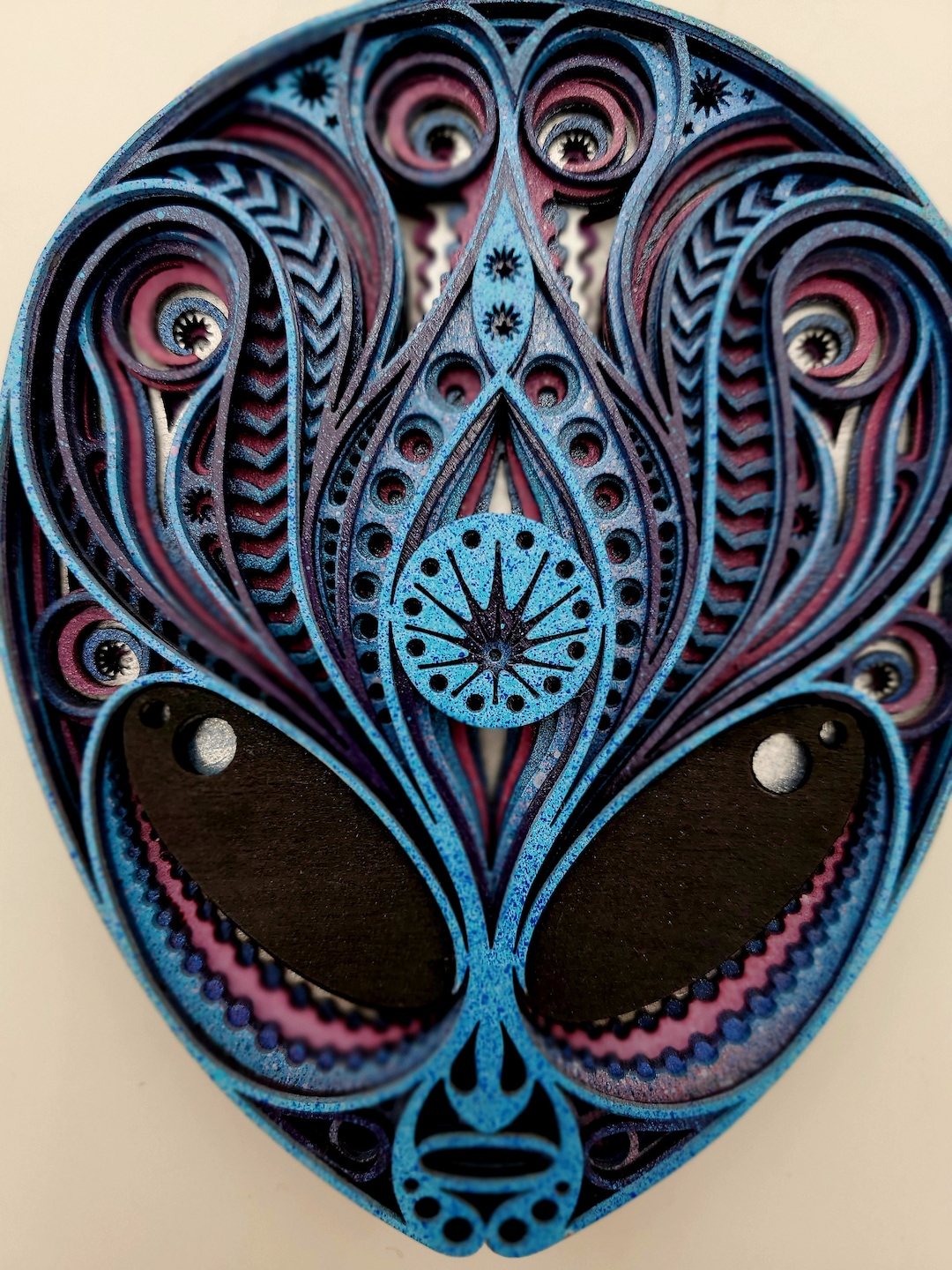 3D Multilayer Wooden Alien Mandala Sculpture Wall Art 5.5 X 6" - Etsy