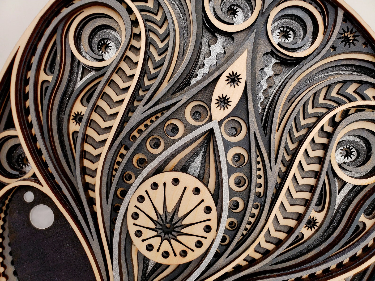 3D Multilayer Wooden Alien Mandala Sculpture Wall Art 12 X 9" - Etsy