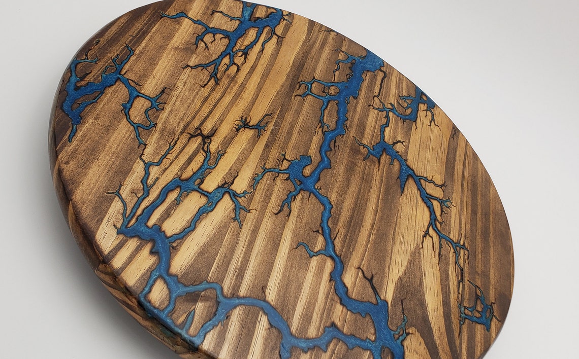 18 Lazy Susan Fractal Burn Epoxy Inlay Etsy