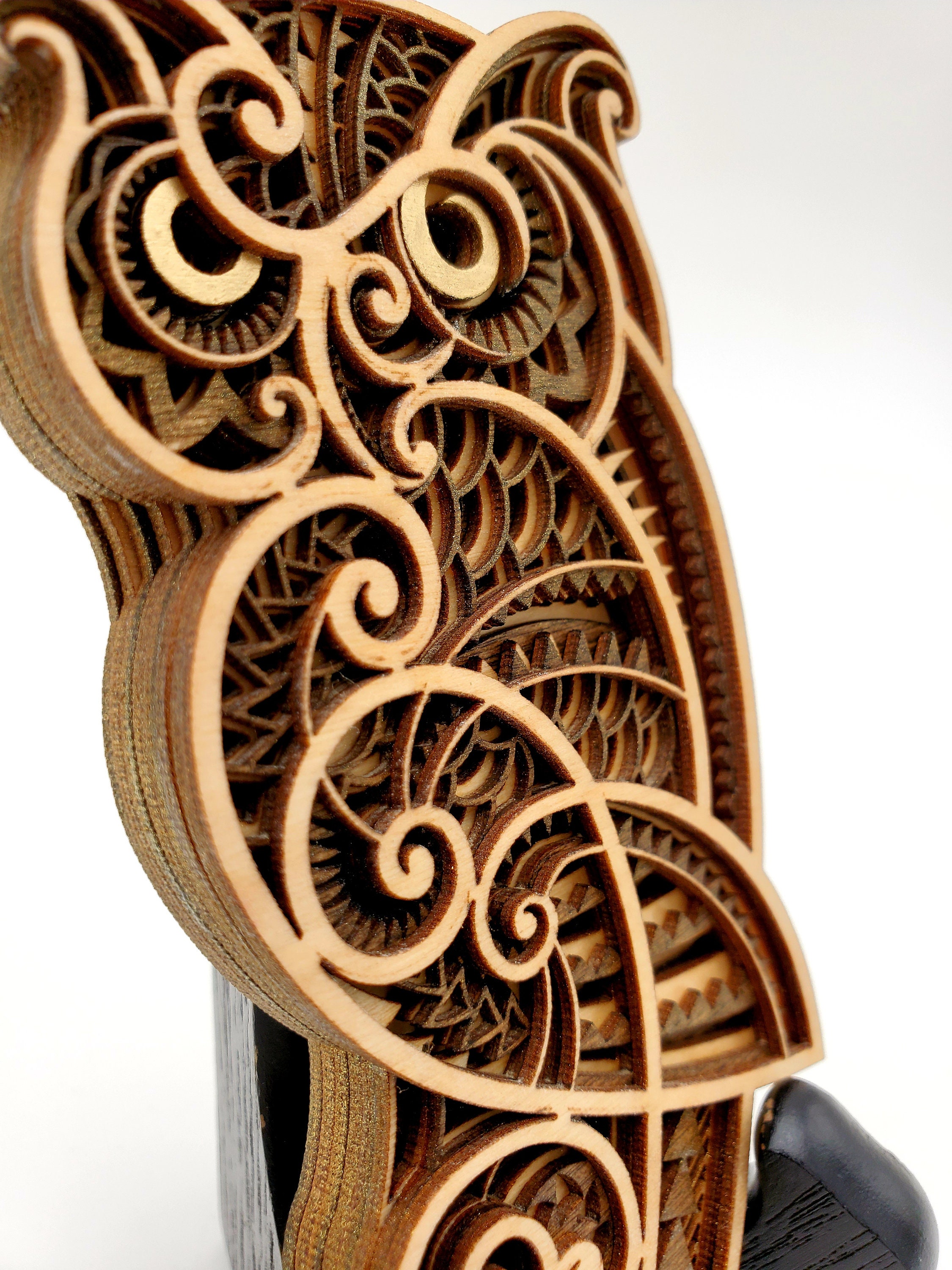 Download 3D Handsome Owl Multilayer Mandala Wooden Sculpture 5 x 2 ...