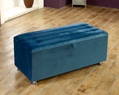 ASHRIDGE Plush Velvet ottoman box toy box stool seat storage box various colours