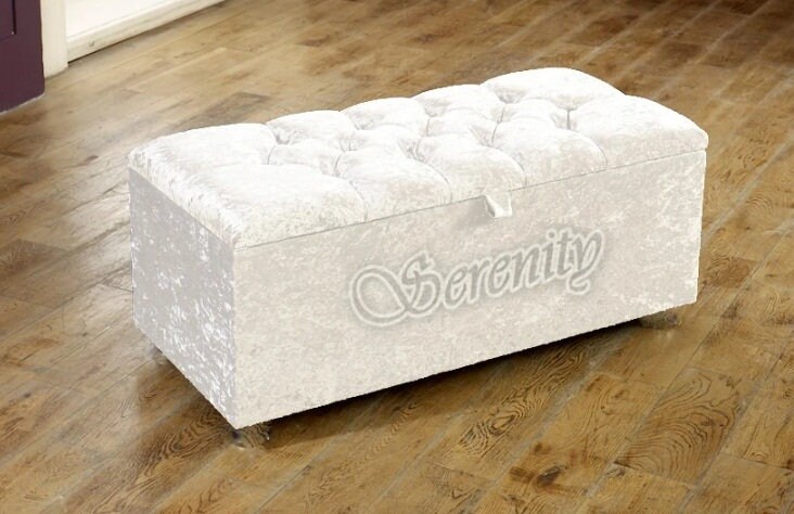 Crushed velvet ottoman box Clearance