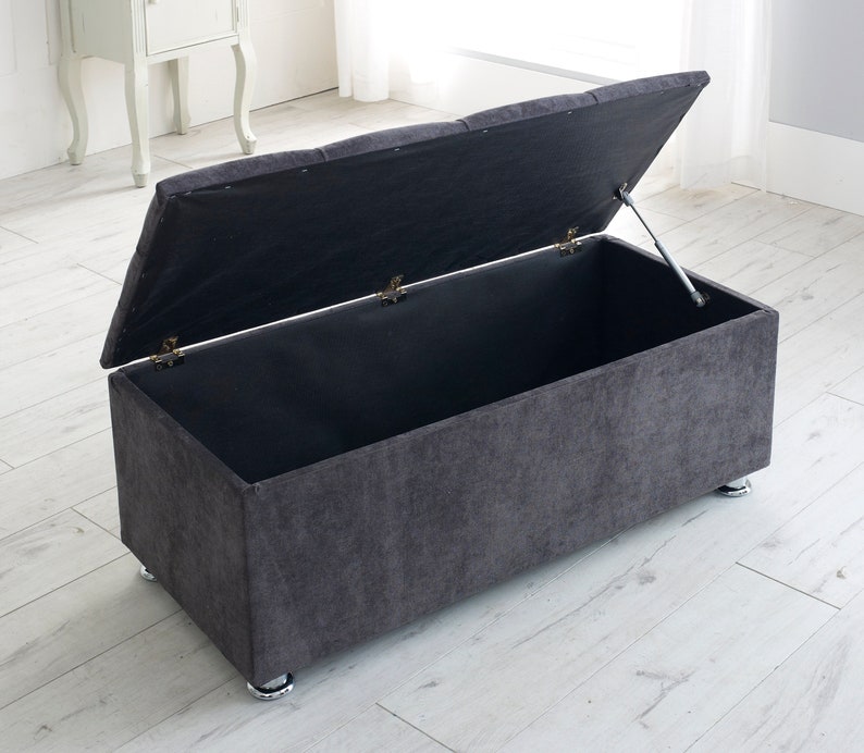 Quality ROMA Padded Chenille Ottoman Storage Toy Box Seat Etsy