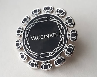 Art Deco Science Pins: Vaccinate!