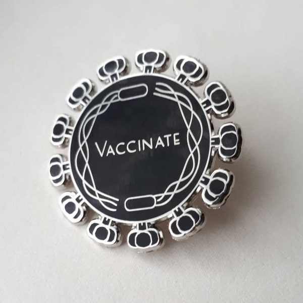 Art Deco Science Pins: Vaccinate!