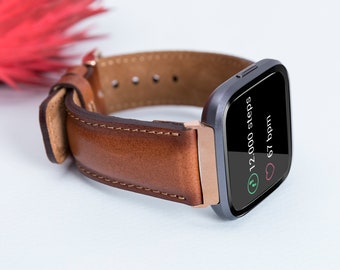 Full Grain Leather Fitbit Versa Band, Sense 2 Strap