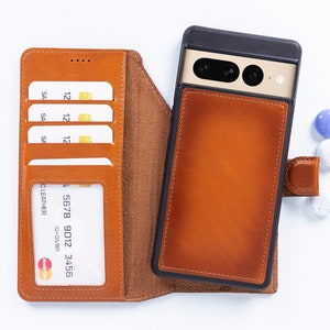 Custodia Google Pixel 8, portafoglio in pelle Pixel 8 Pro, portafoglio bifold Google Pixel 7 Pro, cover Pixel 6 in pelle rimovibile magnetica, portafoglio con supporto