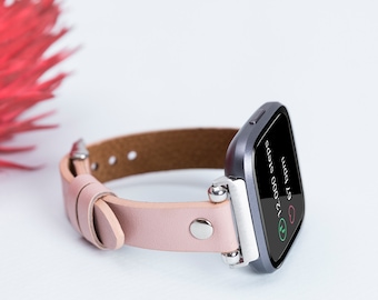 Pulseira Fitbit em couro legítimo: Série Versa/Sense, Pulseira Personalizada