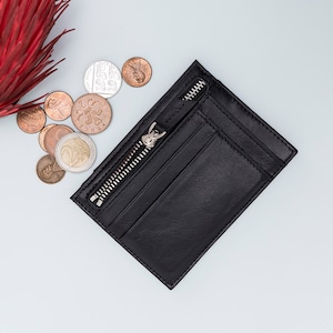 Portafoglio personalizzato, regalo per il padre, portafoglio regalo da uomo, portafoglio con cerniera in pelle sottile, custodia per monete in pelle, regalo per collega, portafoglio regalo per testimoni dello sposo