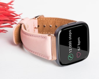Personalized Leather Fitbit Band: Versa 4/Sense 2 Strap