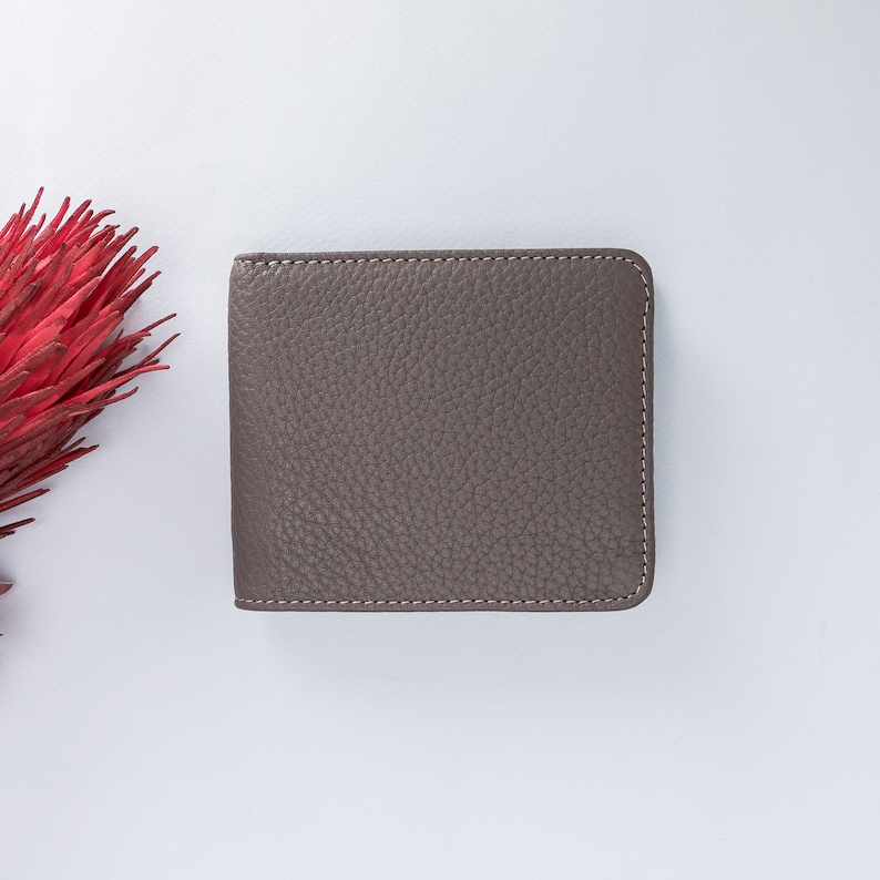 Bifold Wallet Personalized Credit Card Case Full Grain Leather Wallet Customized Wallet Womens Wallet SAND Business Card Holder
