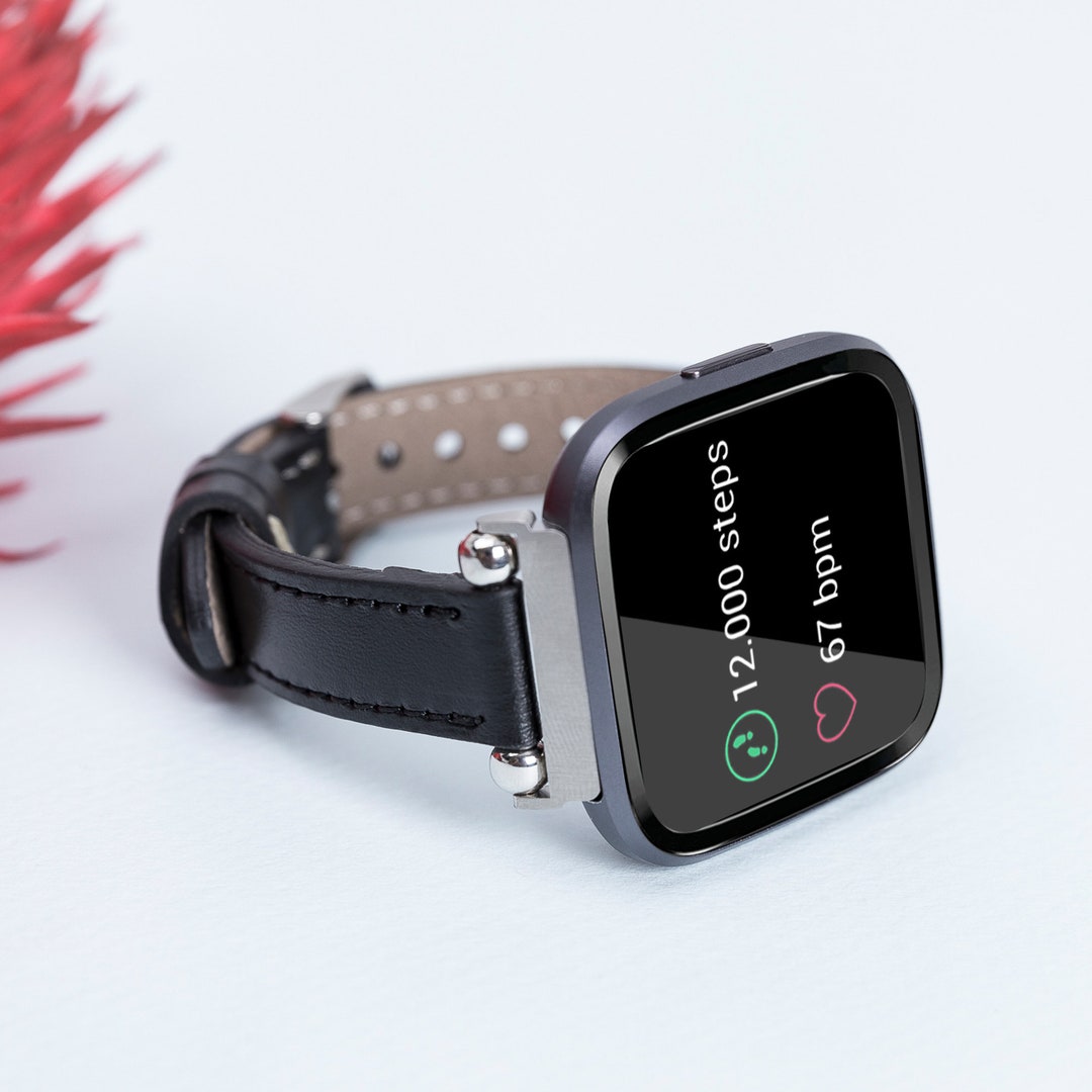 Fitbit Versa 4 Band, Thin Leather Fitbit Sense 2 Strap, Fitbit Versa 3