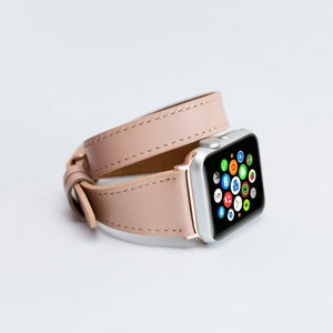 iWatch Double Wrap, Pulseira Apple Watch, Pulseira de couro Apple iWatch, Pulseira iWatch feita à mão, Pulseira de couro Apple Watch Presente feminino, Presente para mãe