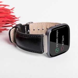 Fitbit Versa 4 Leather Band, Leather Fitbit Sense 2 Band, Fitbit Versa 3 Bracelet, Custom Band Fitbit Sense, Personalized Gift, Wedding Gift