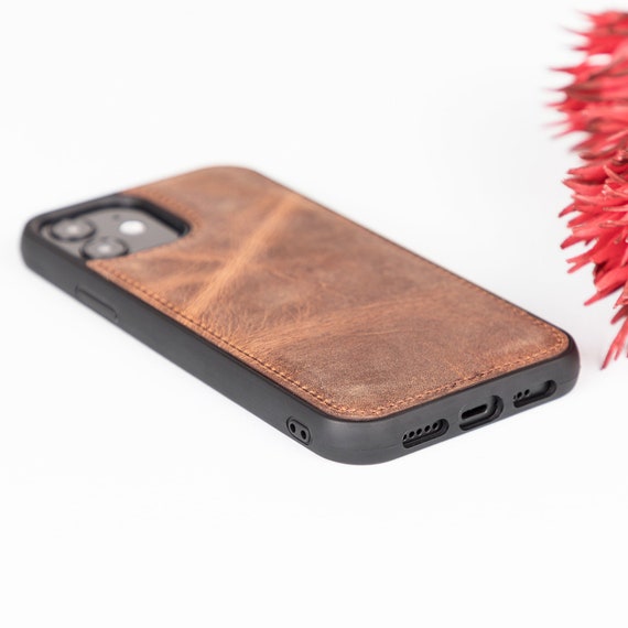 Leather iPhone 12 Mini Case, iPhone 12 Mini Back Cover Support