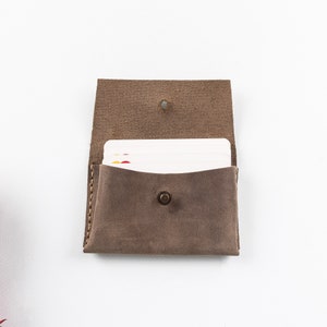 Porta-cartões de visita em couro, estojo para cartão de crédito, bolsa para moedas em couro, presente personalizado, presente de aniversário, presente masculino, presente feminino, carteira fina