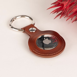 Leather AirTag Case: Personalized Keychain Cover