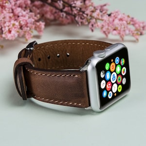 Leather Apple Watch Band, Apple Watch Strap, Apple Watch Bracelet, Apple Watch Leather Band, Anniversary Gift, Wedding Gift, Customized Gift