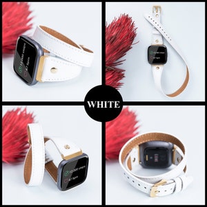 Camel Leather Double Wrap Band for Fitbit Versa 2/1/Lite image 9