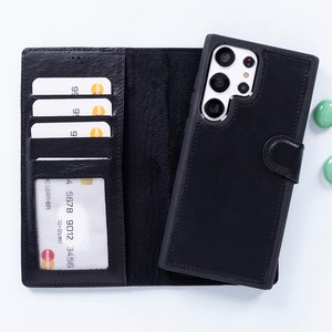 Samsung Galaxy S22 Ultra Lederhülle S21 Ultra Lederhülle, S22 Ultra Kartenhülle, Samsung Galaxy S21 Plus Hülle, RFID-Schutzhülle