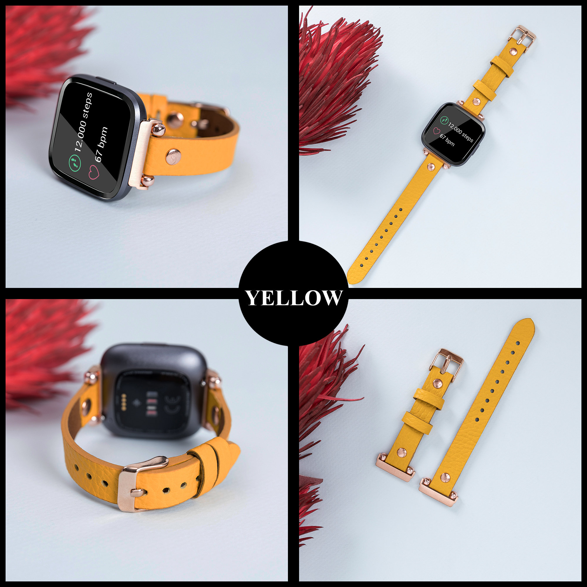 Cinturino in pelle compatibile con Fb Versa 4fb Versa 3fb