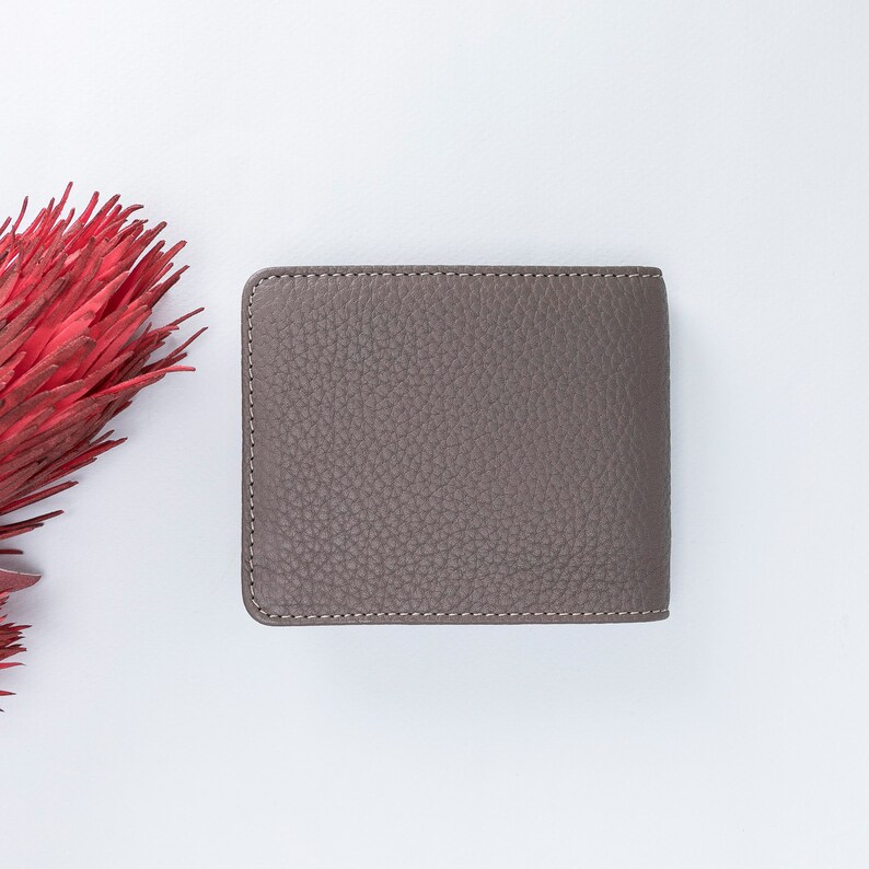 Bifold Wallet Personalized Credit Card Case Full Grain Leather Wallet Customized Wallet Womens Wallet SAND Business Card Holder