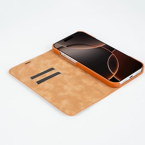 Portefeuille en cuir pour iPhone 16 Pro, étui en cuir pour iPhone 16 Pro Max, cadeau personnalisé, cadeau de mariage, cadeau d'anniversaire, cadeau papa, cadeau maman