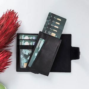 Portafoglio da uomo, portafoglio in pelle, portafoglio per carte di credito, porta biglietti da visita, portafoglio con blocco RFID, regalo personalizzato, regalo per il collega, regalo per i testimoni dello sposo