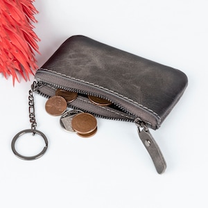 Porte-cartes en cuir, porte-cartes de visite, pochette pour pièce de monnaie avec fermeture éclair, cadeau d'anniversaire, cadeau de mariage, cadeau portefeuille femme, cadeau mère, cadeau d'anniversaire