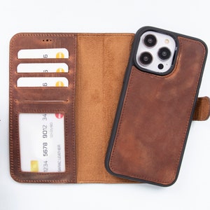 Capa tipo carteira magnética removível para iPhone 16 - 15 - 14 - 13 - 12 da Apple, carteira para iPhone 16 Pro, capa para iPhone 16 Pro Max, capa para iPhone 15 Pro, presente