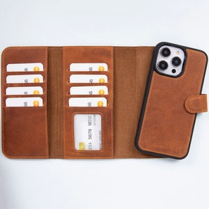 iPhone 16 Pro Max Lederhülle, iPhone 16 Pro Max Lederhülle, iPhone 15 / 14 / 13 / 12 Ledertasche, iPhone 15+ Card Cover, Hochzeitsgeschenk