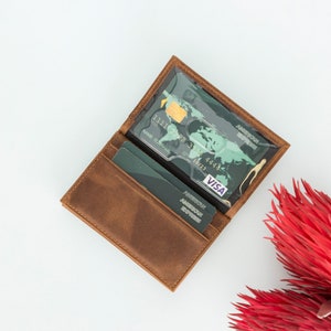 Cartera de cuero, cartera para hombre, cartera para mujer, cartera de tarjeta de crédito, cartera bifold, cartera minimalista, cartera delgada, cartera de padre, cartera de marido