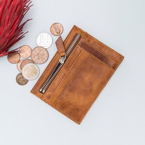 Porta biglietti da visita, portafoglio minimalista, custodia per carte di credito, custodia per monete con cerniera, regalo di anniversario, regalo di nozze, regalo personalizzato, regalo per uomo