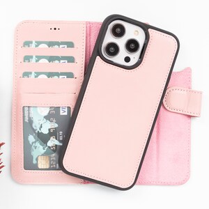 Capa personalizada para cartão de crédito para iPhone 14 Pro, carteira bloqueadora RFID Apple iPhone 13 Pro Max, carteira de couro para iPhone 14 Pro Max, capa para iPhone 13 Pro