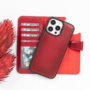 Leren iPhone 14 Pro Max-hoesje, iPhone 13 Pro afneembare hoes, iPhone 14 Pro standaard portemonnee, RFID-blokkering creditcard iPhone 13 Pro Max-hoesje