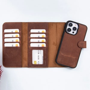 Apple iPhone 14 Pro Brieftasche, iPhone 14 Pro Max Kreditkartenetui, iPhone 13 Hülle, iPhone 13 Mini Personalisiert, Brieftasche für kabelloses Ladegerät