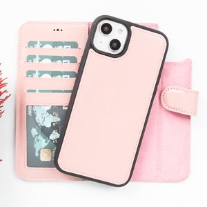 iPhone 14+ Lederhülle, Apple iPhone 13 Mini Hülle, Abnehmbare iPhone 13 Magnethülle, iPhone 14 Kreditkartenetui, Geschenk
