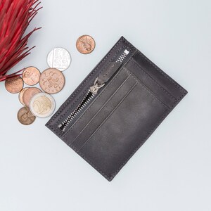 Portafoglio da donna, portafoglio regalo in pelle, custodia per carte di credito regalo fatta a mano, porta biglietti da visita, portafoglio con cerniera sottile, custodia per monete in pelle, portafoglio da uomo