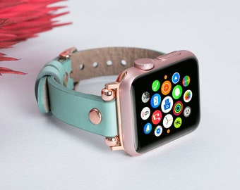 Full Grain Leather Apple Watch 49-46-45-44-42-41-40mm Band, Personalized iWatch Strap, Gift