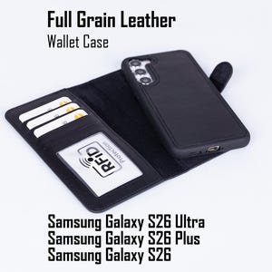 Galaxy S26 Plus Leather Flip Case RFID Wallet Magnetic Cover