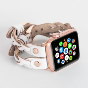 Braided Leather Band Apple Watch 49mm 46mm 42mm 45mm 41mm 44mm 40mm, Apple Watch Band, Apple iWatch Strap, Apple Watch Bracelet, Womens Gift