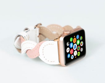 Handmade Apple Watch 49-46-45-44-42-41-40mm Band, Personalized Full Grain Leather Strap, Gift