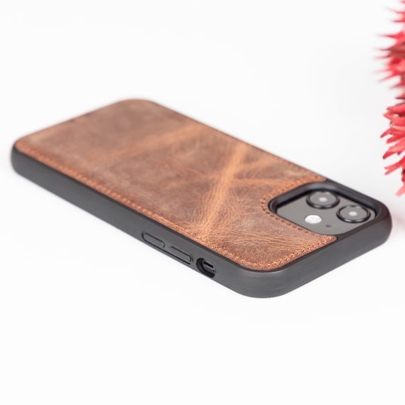 Leather iPhone 12 Mini Case, iPhone 12 Mini Back Cover Support