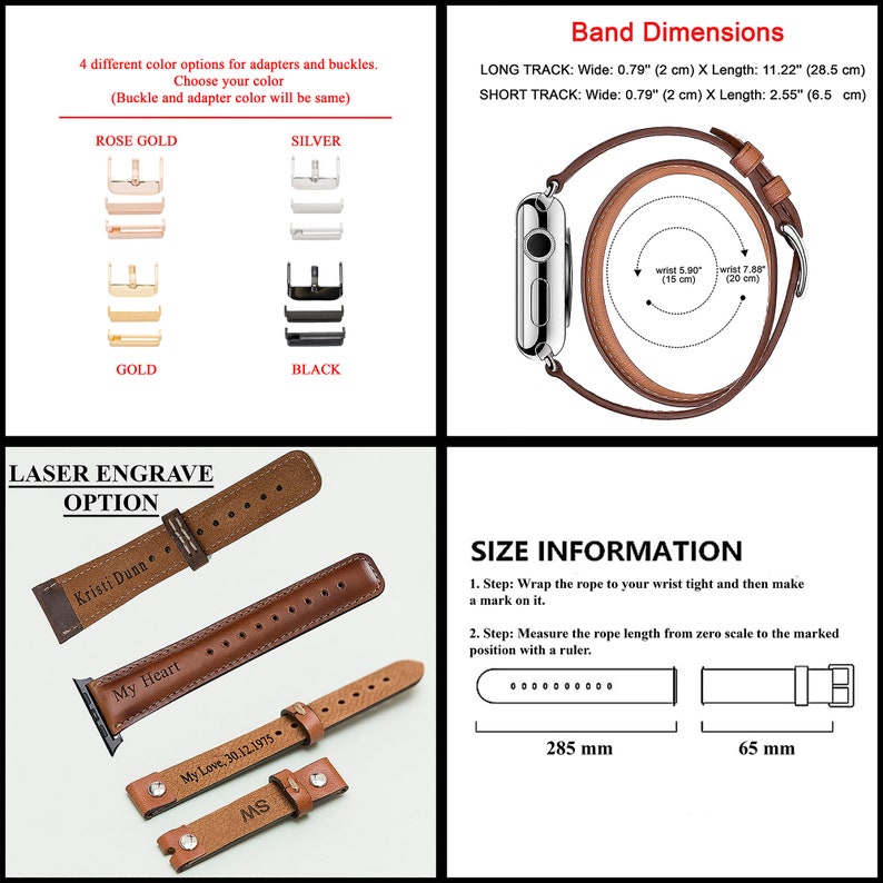 Camel Leather Double Wrap Band for Fitbit Versa 2/1/Lite image 10