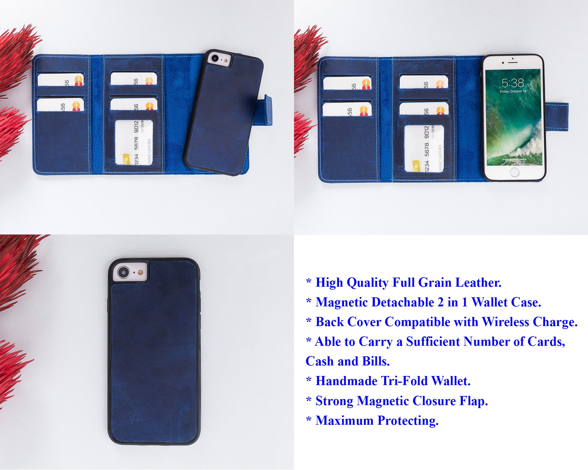 Iphone SE 2022 Wallet Iphone SE 2020 Case Iphone 8 Trifold Etsy