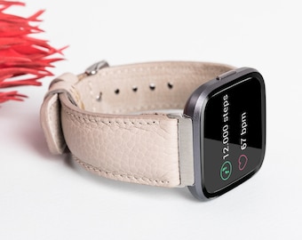 Leren Fitbit-band, Versa 4, Sense 2, gepersonaliseerde band