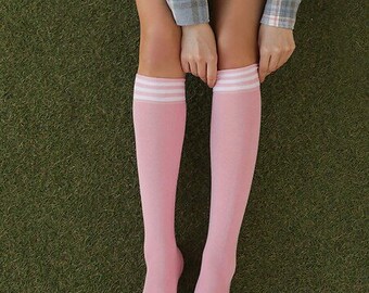 Pink knee on sale high socks