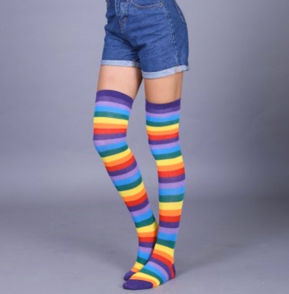 Cotton Thigh High Socks Knee High Socks Thigh High Stockings Knee