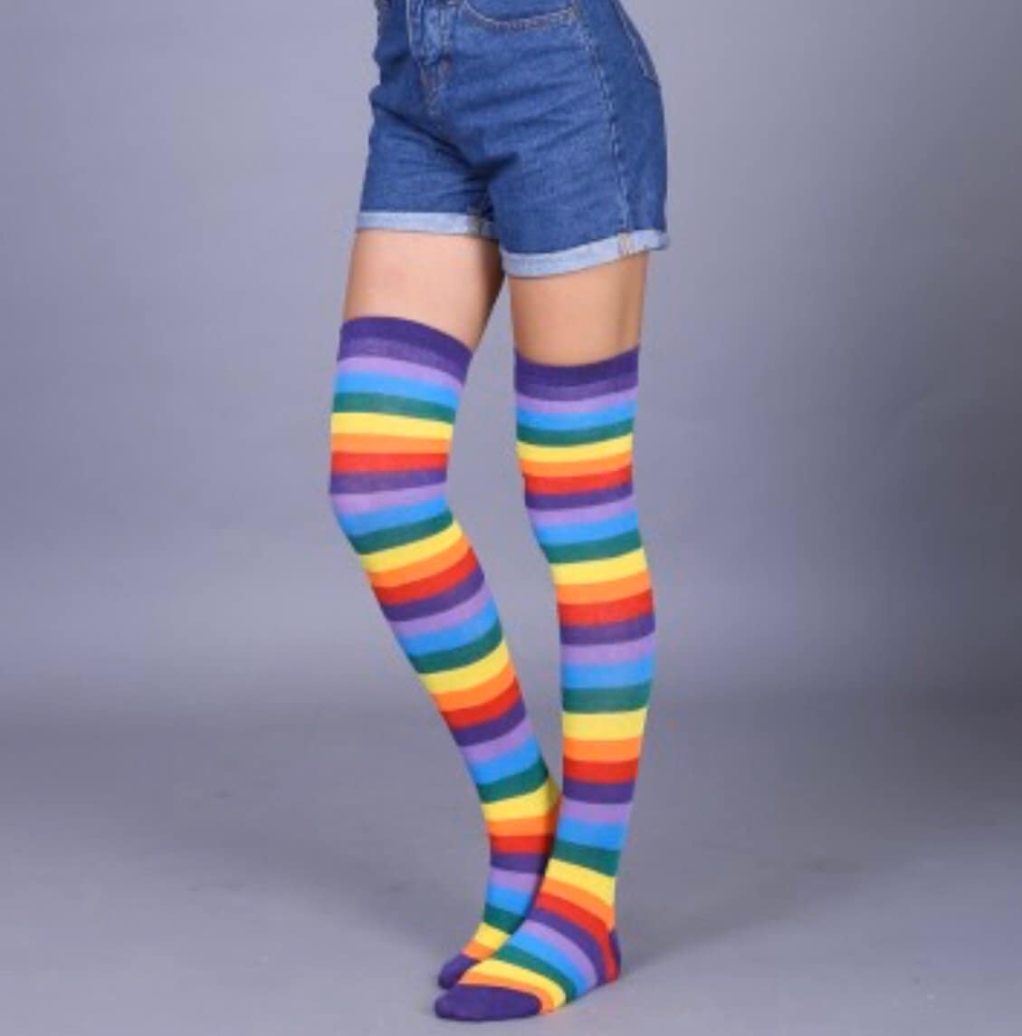 Cotton Thigh High Socks Knee High Socks Thigh High Etsy