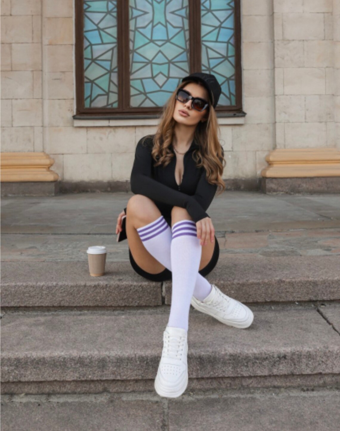 White Sport Under Knee Socks Spring Socks Knee High Socks Etsy